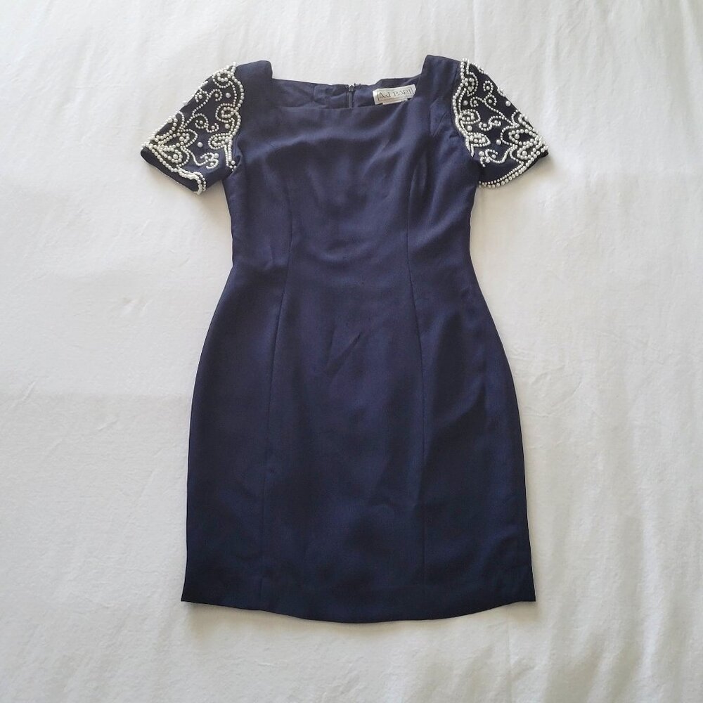 Vintage A.J. Bari Navy Sheath